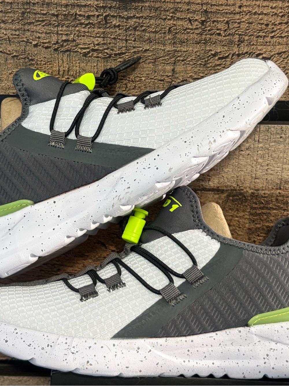 And1 Kids Sneakers - White, Gray & Neon Green Accent